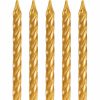 Birthdays * | Creative Converting Gold Spiral Candles, 24 Ct Birthday Party Candles