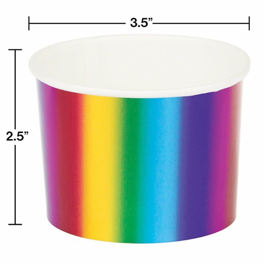 Birthdays * | Creative Converting Rainbow Foil Treat Cups, 6 Ct Kids Birthday Party Themes