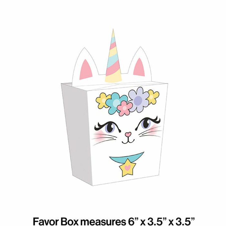 Birthdays * | Creative Converting Sassy Caticorn Favor Box 8Ct