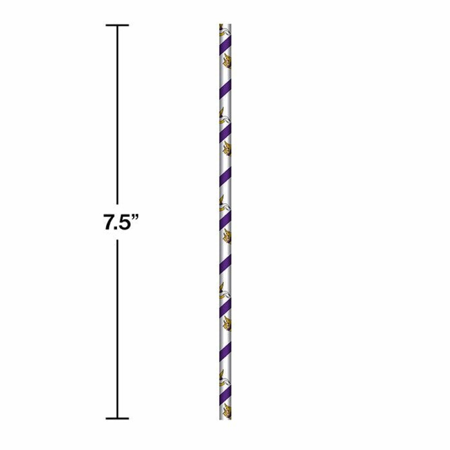 Sports * | Creative Converting Nfl And Football Party Supplies Minnesota Vikings Paper Straws, 24 Ct