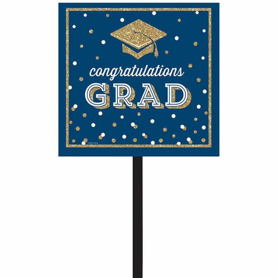 Graduation Party Supplies * | Creative Converting Graduation Party Supplies Glittering Grad Yard Sign 1Ct