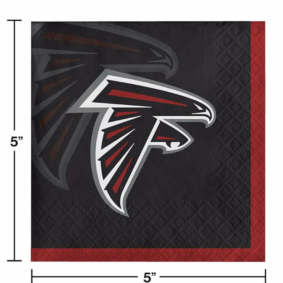 Sports * | Creative Converting Nfl And Football Party Supplies Atlanta Falcons Beverage Napkins, 16 Ct