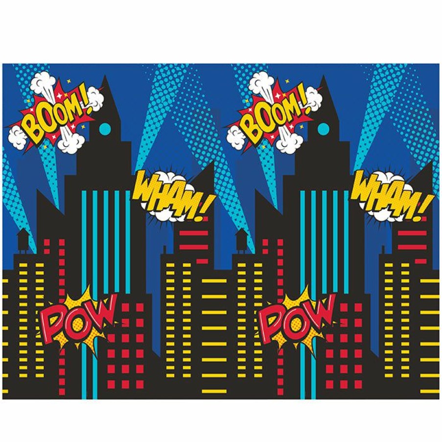 Birthdays * | Creative Converting Superhero Party Photo Backdrop Kids Birthday Party Themes