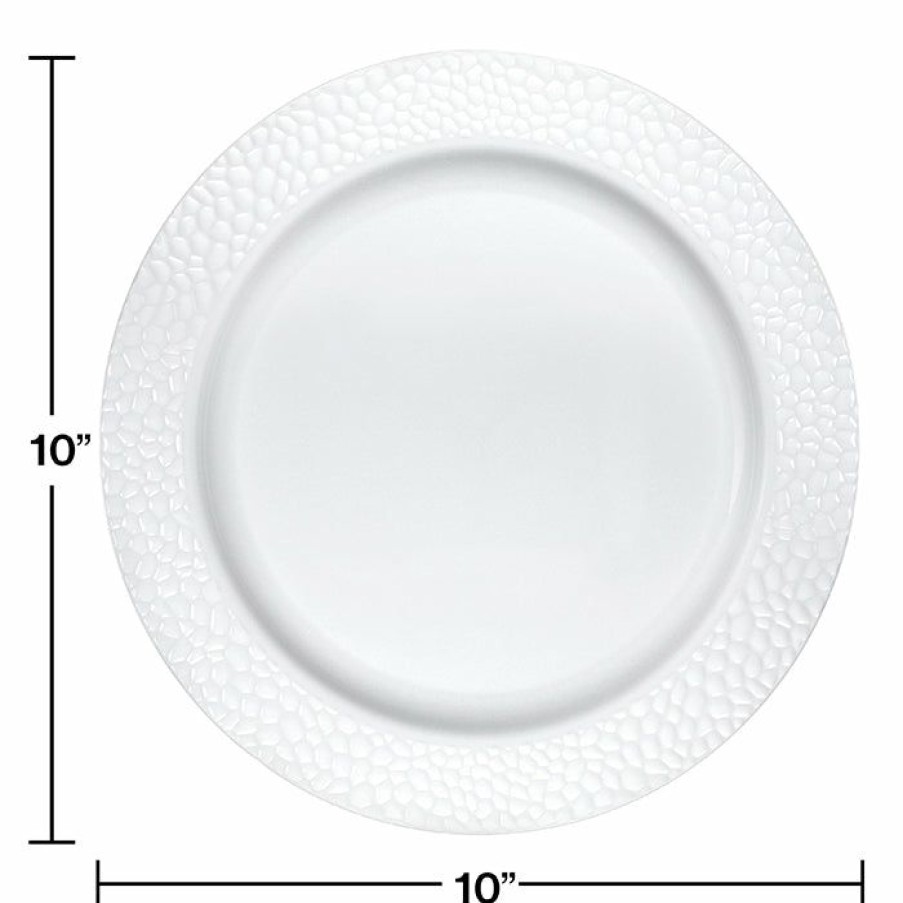 Themed Tableware * | Creative Converting 10.25 White Pebble Plate 10Ct Themed Tableware