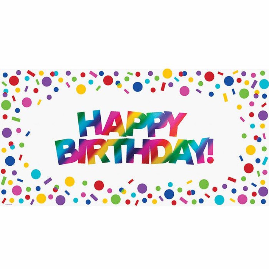 Birthdays * | Creative Converting Kids Birthday Party Themes Rainbow Foil Happy Birthday Banner