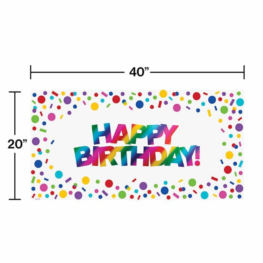 Birthdays * | Creative Converting Kids Birthday Party Themes Rainbow Foil Happy Birthday Banner