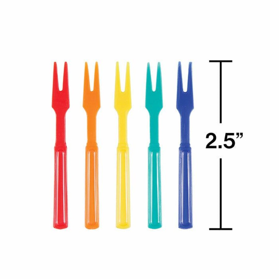 Holidays * | Creative Converting New Year'S Eve Party Supplies Assorted Color Cocktail Forks, 30 Ct