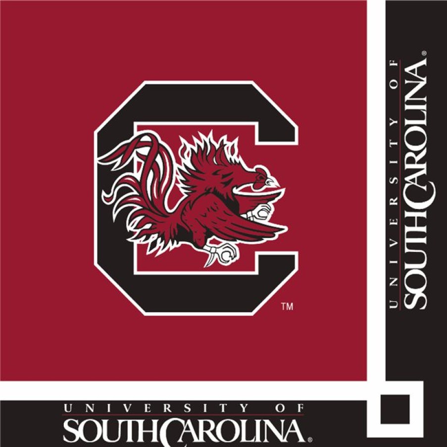 Sports * | Creative Converting University Of South Carolina Beverage Napkins, 20 Ct Ncaa College Themed Party Decorations