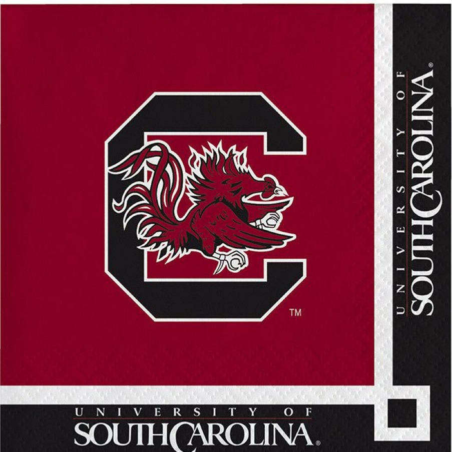 Sports * | Creative Converting University Of South Carolina Beverage Napkins, 20 Ct Ncaa College Themed Party Decorations