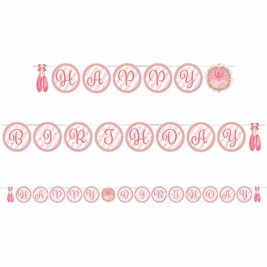 Birthdays * | Creative Converting Kids Birthday Party Themes Ballet Ribbon Banner