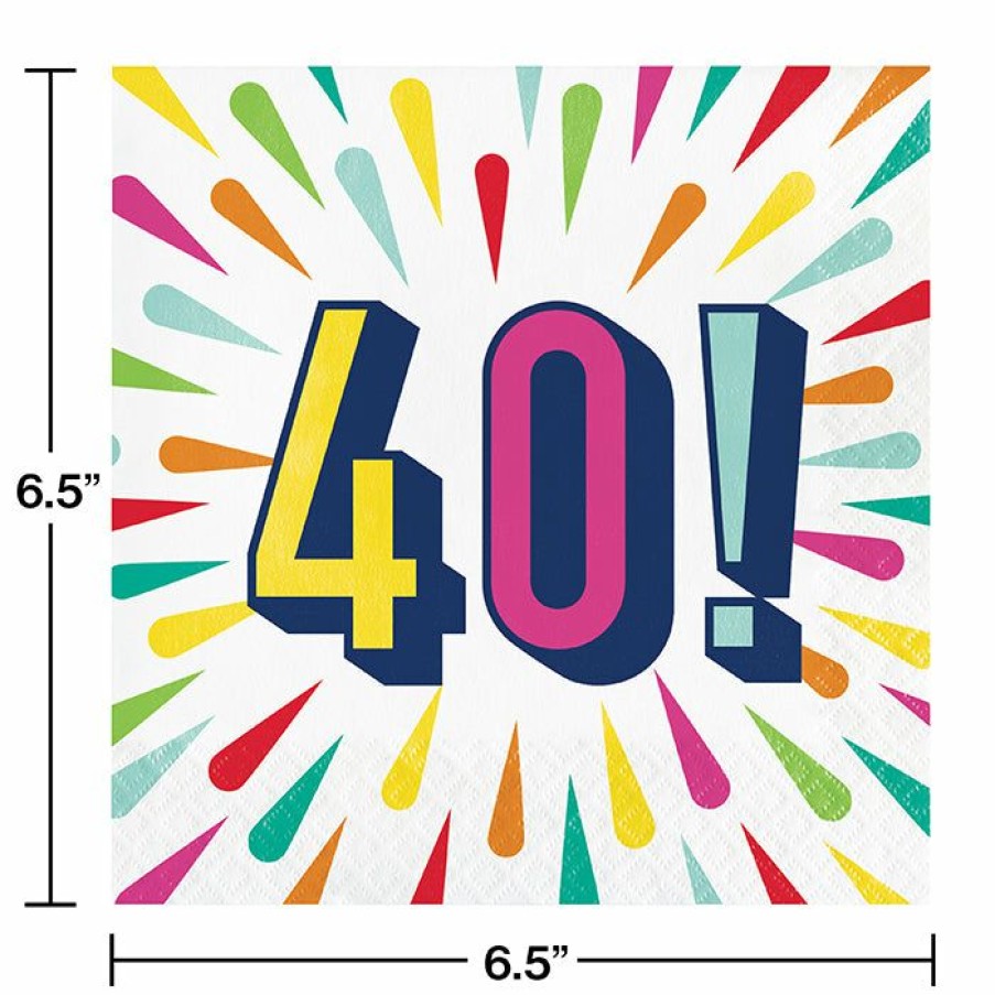 Birthdays * | Creative Converting Kids Birthday Party Themes Birthday Burst Luncheon Napkin, 40 16Ct