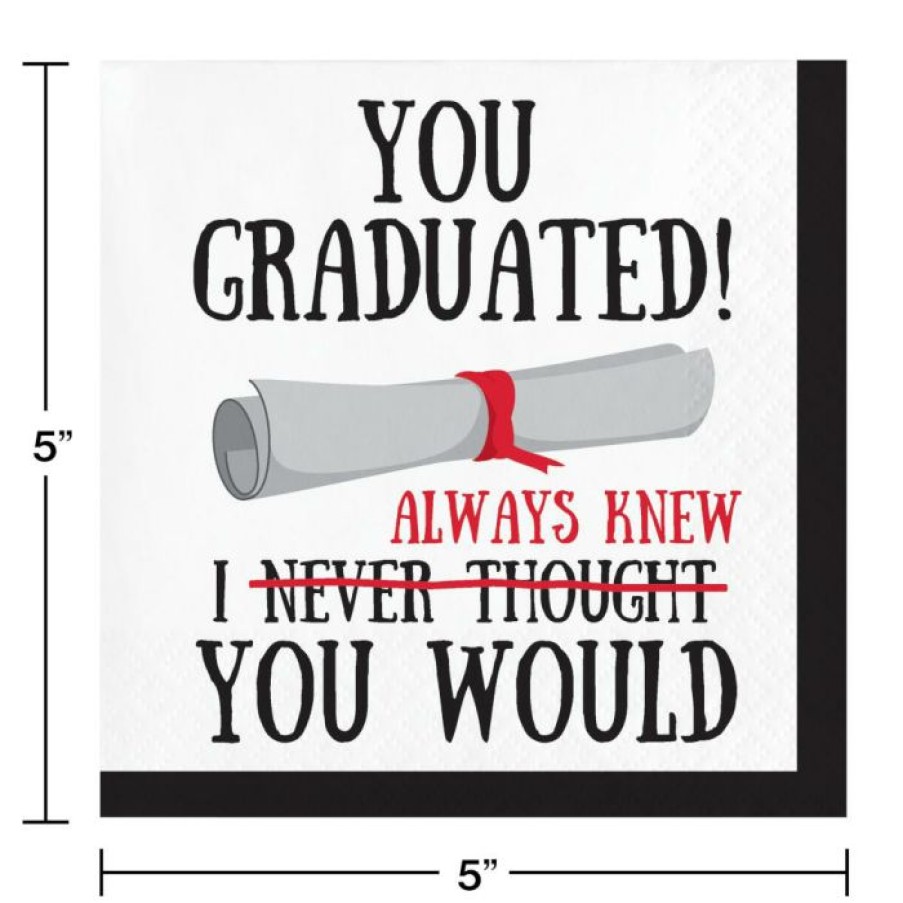 Graduation Party Supplies * | Creative Converting Graduation Fun Beverage Napkin, You Graduated (16/Pkg) Graduation Party Supplies