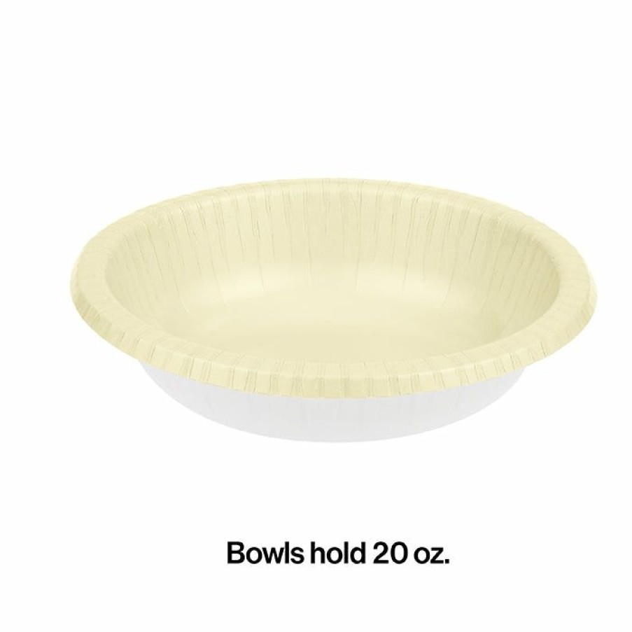 Solid Color Tableware * | Creative Converting Ivory Paper Bowls 20 Oz., 20 Ct