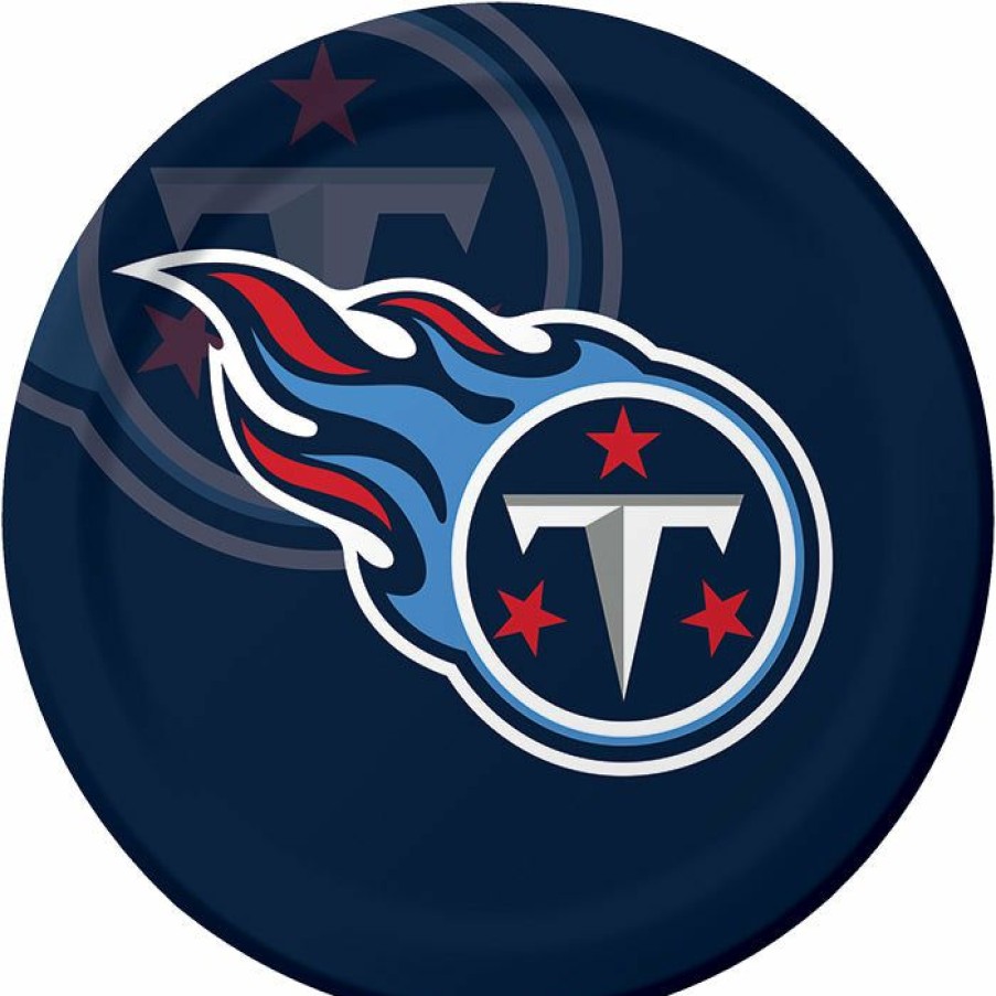 Sports * | Creative Converting Nfl And Football Party Supplies Tennessee Titans Paper Plates, 8 Ct