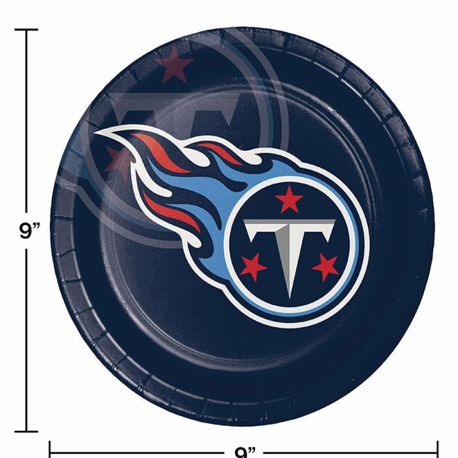 Sports * | Creative Converting Nfl And Football Party Supplies Tennessee Titans Paper Plates, 8 Ct