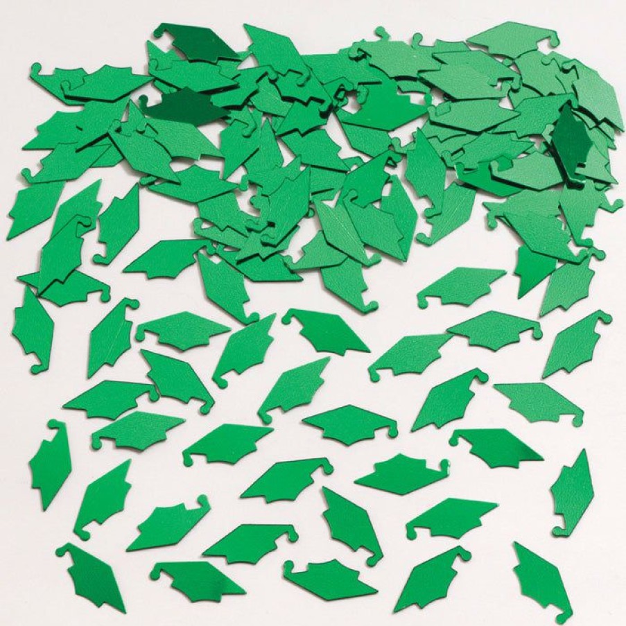 Graduation Party Supplies * | Creative Converting Graduation Party Supplies Emerald Green Mortarboard Graduation Confetti, 0.5 Oz