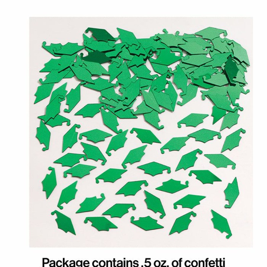 Graduation Party Supplies * | Creative Converting Graduation Party Supplies Emerald Green Mortarboard Graduation Confetti, 0.5 Oz