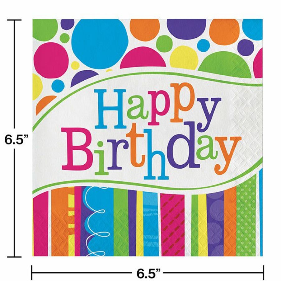 Birthdays * | Creative Converting Bright And Bold Napkins, 18 Ct