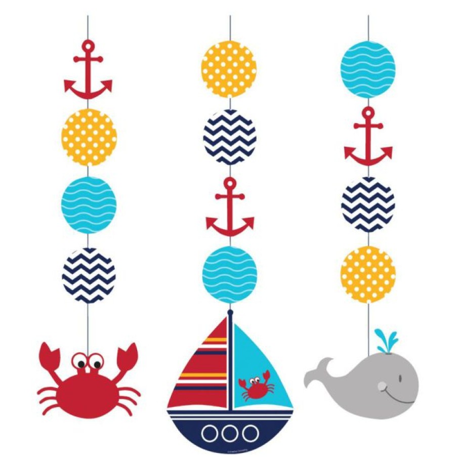 Baby Showers * | Creative Converting Ahoy Matey! Hanging Cutouts (18/Case) Baby Showers