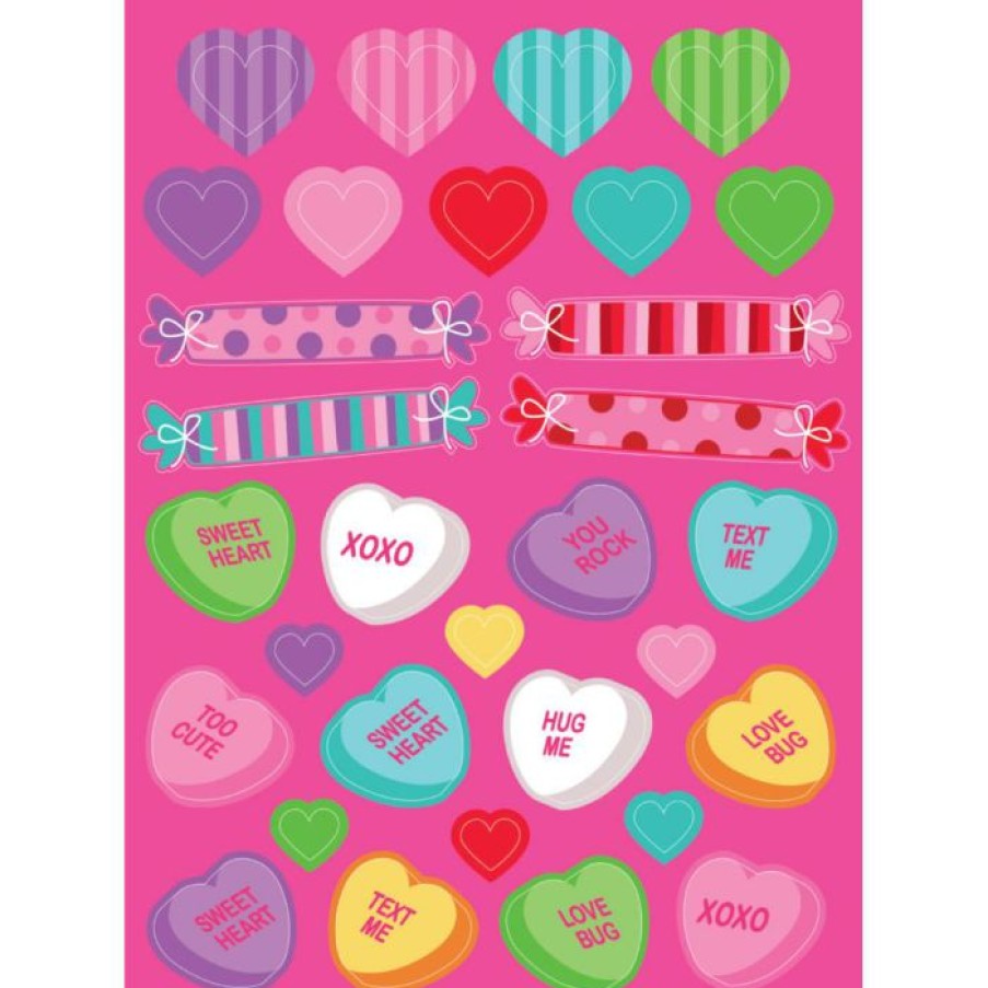 Holidays * | Creative Converting Valentine'S Day Party Decorations Hearts And Candies Stickers (48/Case)