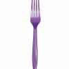 Solid Color Tableware * | Creative Converting Amethyst Purple Plastic Forks, 24 Ct Solid Color Tableware