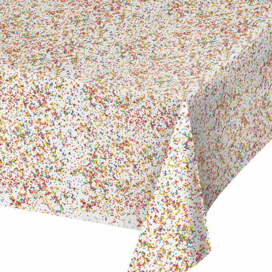 Birthdays * | Creative Converting Sprinkles Plastic Tablecover All Over Print, 54 X 102 Kids Birthday Party Themes