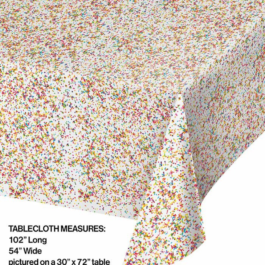 Birthdays * | Creative Converting Sprinkles Plastic Tablecover All Over Print, 54 X 102 Kids Birthday Party Themes