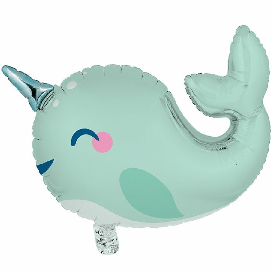 Birthdays * | Creative Converting Kids Birthday Party Themes Narwhal Party Metallic Balloon 27.5 X19