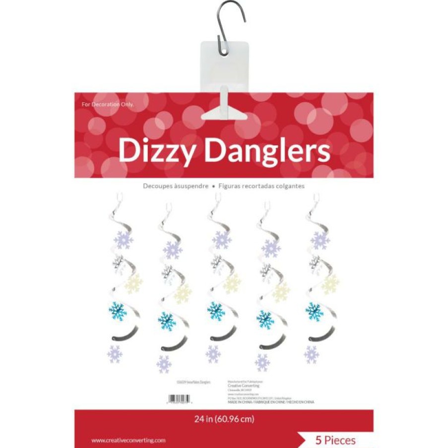 Holidays * | Creative Converting Christmas Party Supplies Snowflakes Dizzy Danglers, 5 Ct