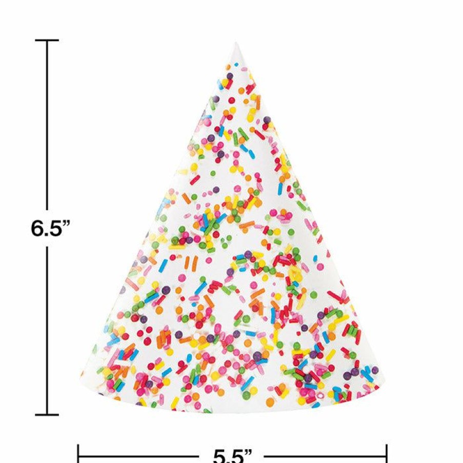 Birthdays * | Creative Converting Kids Birthday Party Themes Confetti Sprinkles Party Hats, 8 Ct