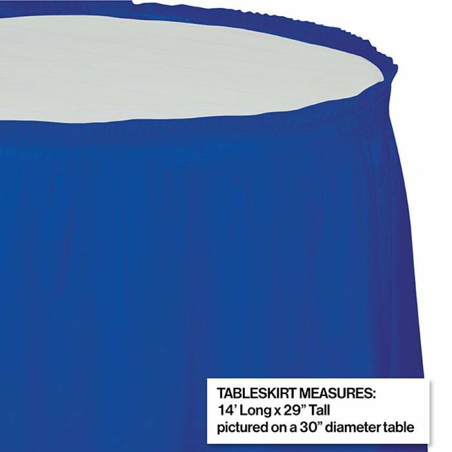 Solid Color Tableware * | Creative Converting Cobalt Plastic Tableskirt, 14 X 29