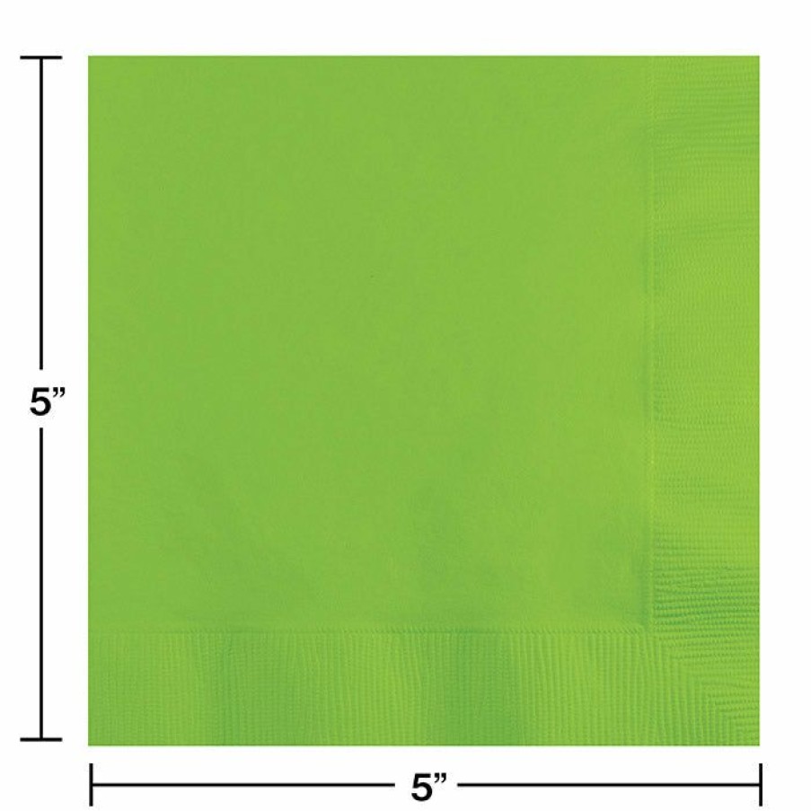 Solid Color Tableware * | Creative Converting Fresh Lime Green Beverage Napkins, 20 Ct Solid Color Tableware