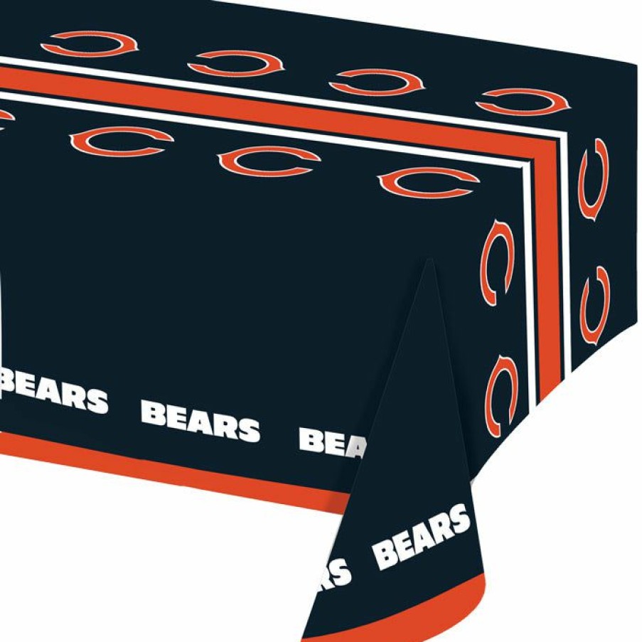 Sports * | Creative Converting Nfl And Football Party Supplies Chicago Bears Plastic Table Cover, 54 X 102