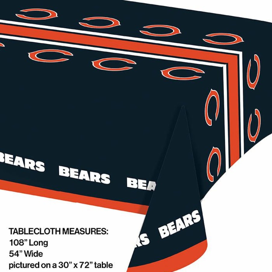 Sports * | Creative Converting Nfl And Football Party Supplies Chicago Bears Plastic Table Cover, 54 X 102