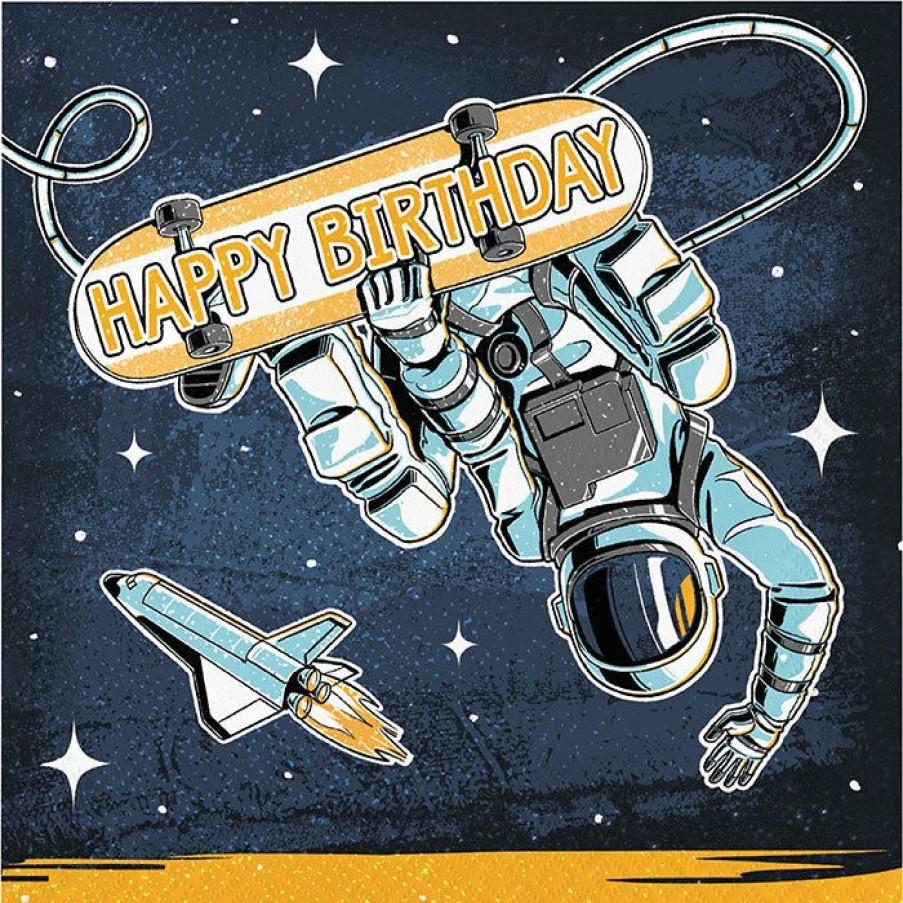 Birthdays * | Creative Converting Kids Birthday Party Themes Space Skater Luncheon Napkin 16Ct