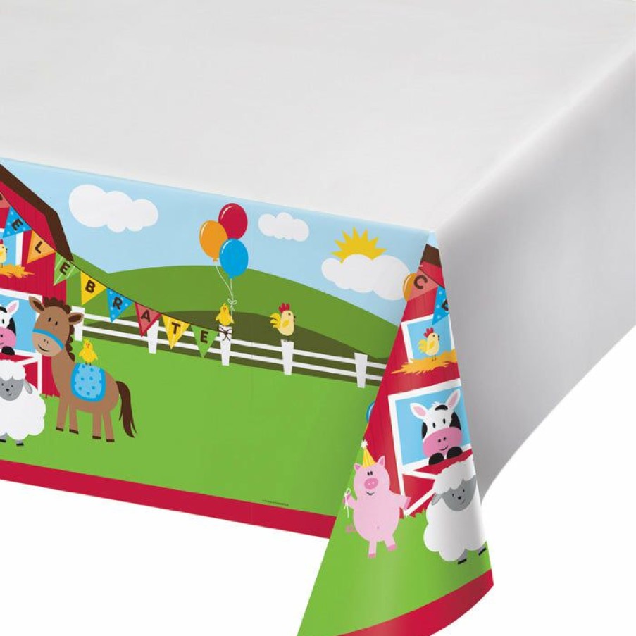 Birthdays * | Creative Converting Farmhouse Fun Tablecover Plastic 54 X 108 Kids Birthday Party Themes