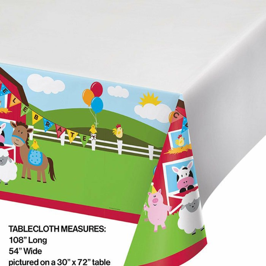 Birthdays * | Creative Converting Farmhouse Fun Tablecover Plastic 54 X 108 Kids Birthday Party Themes