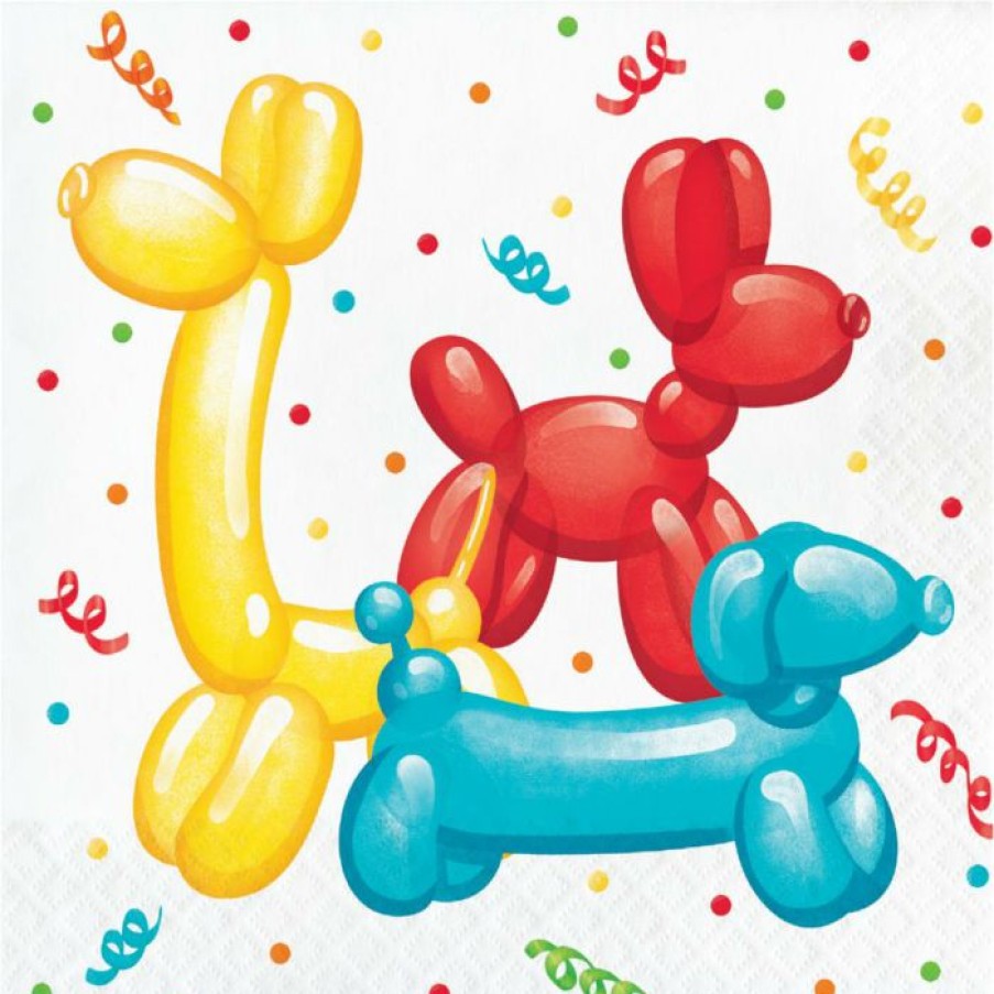 Birthdays * | Creative Converting Party Balloon Animals Luncheon Napkin (16/Pkg) Kids Birthday Party Themes