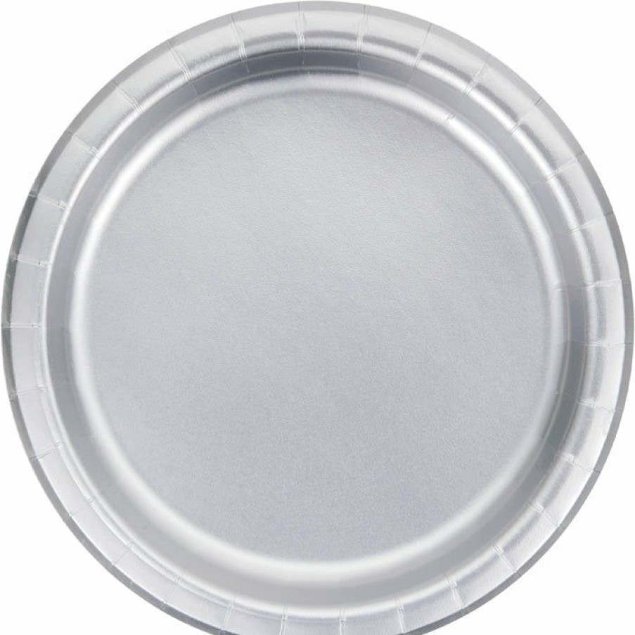 Bridal And Wedding * | Creative Converting Silver Foil Dessert Plates, Pack Of 8