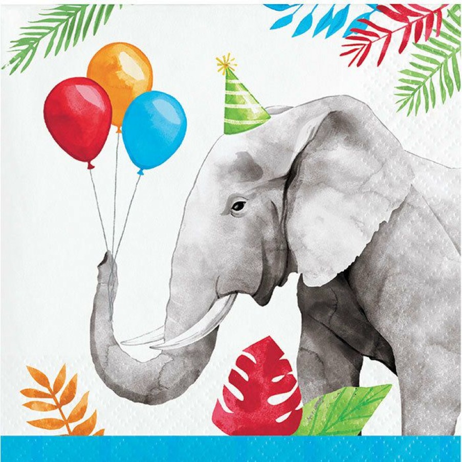 Birthdays * | Creative Converting Kids Birthday Party Themes Party Animals Beverage Napkin 16Ct