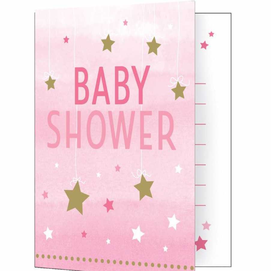 Birthdays * | Creative Converting One Little Star Girl Invitation Foldover (48/Case)