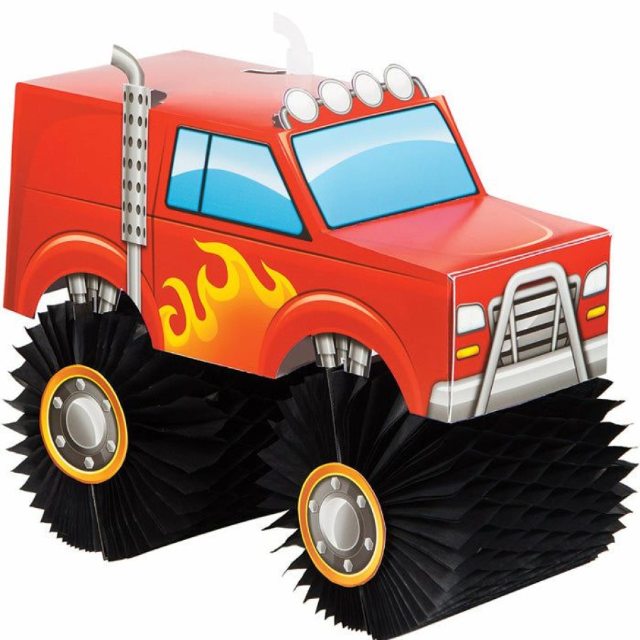 Birthdays * | Creative Converting Monster Truck Rally Centerpiece Kids Birthday Party Themes