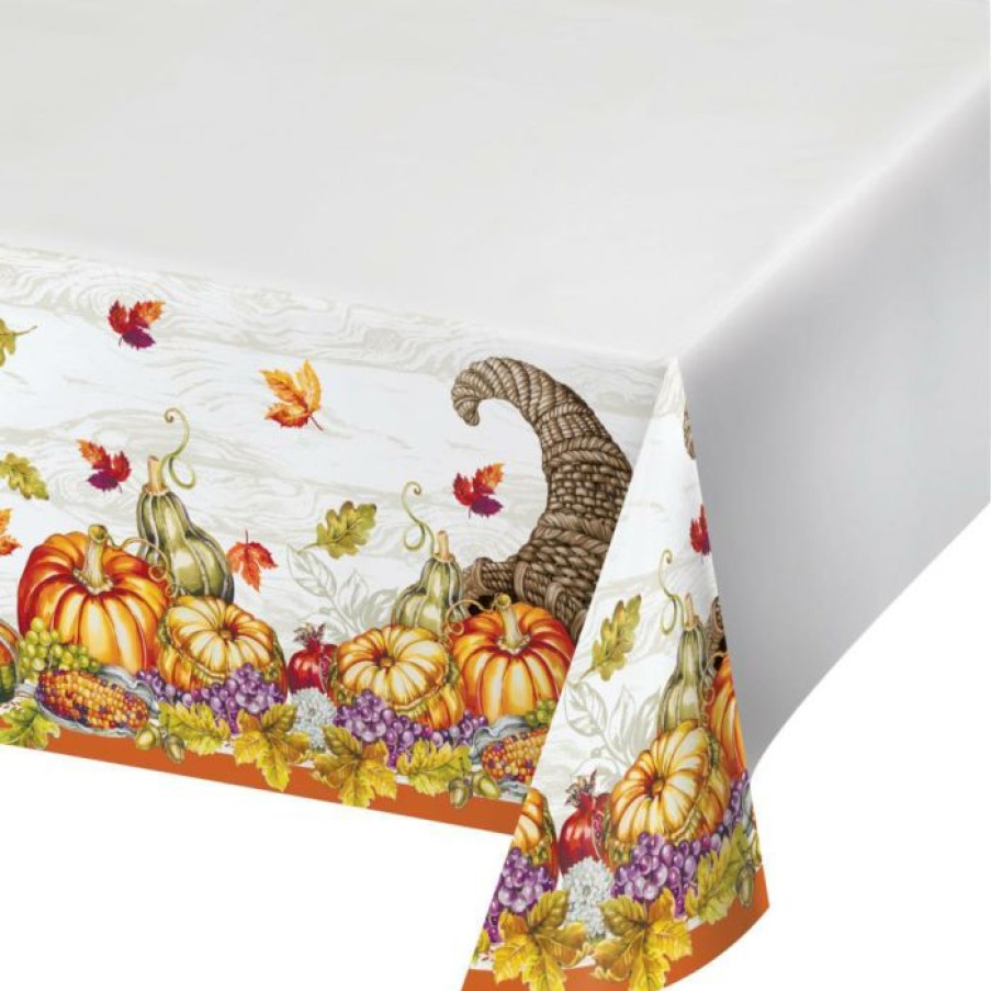 Holidays * | Creative Converting Plentiful Cornucopia Paper Tablecover Border Print, 54 X 102 Thanksgiving Party Decorations