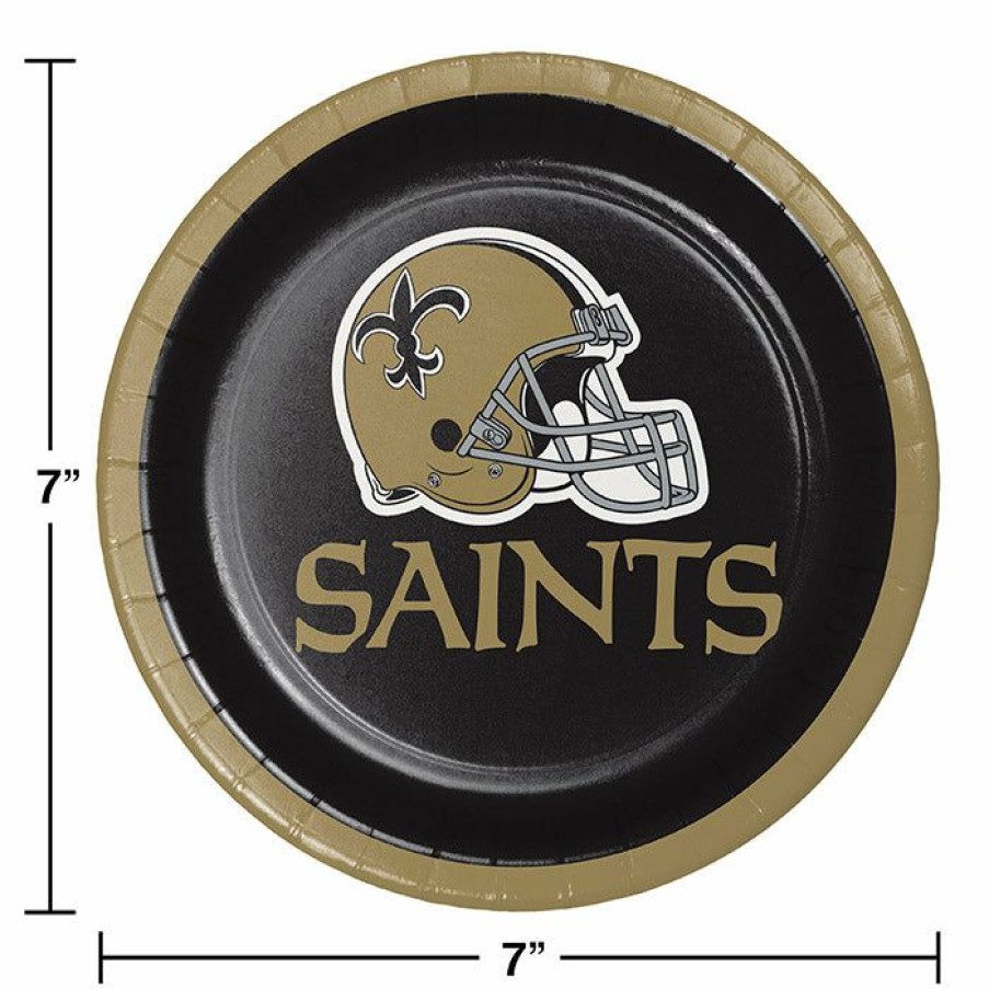 Sports * | Creative Converting New Orleans Saints Dessert Plate, 8 Ct