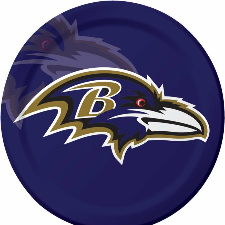 Sports * | Creative Converting Nfl And Football Party Supplies Baltimore Ravens Paper Plates, 8 Ct