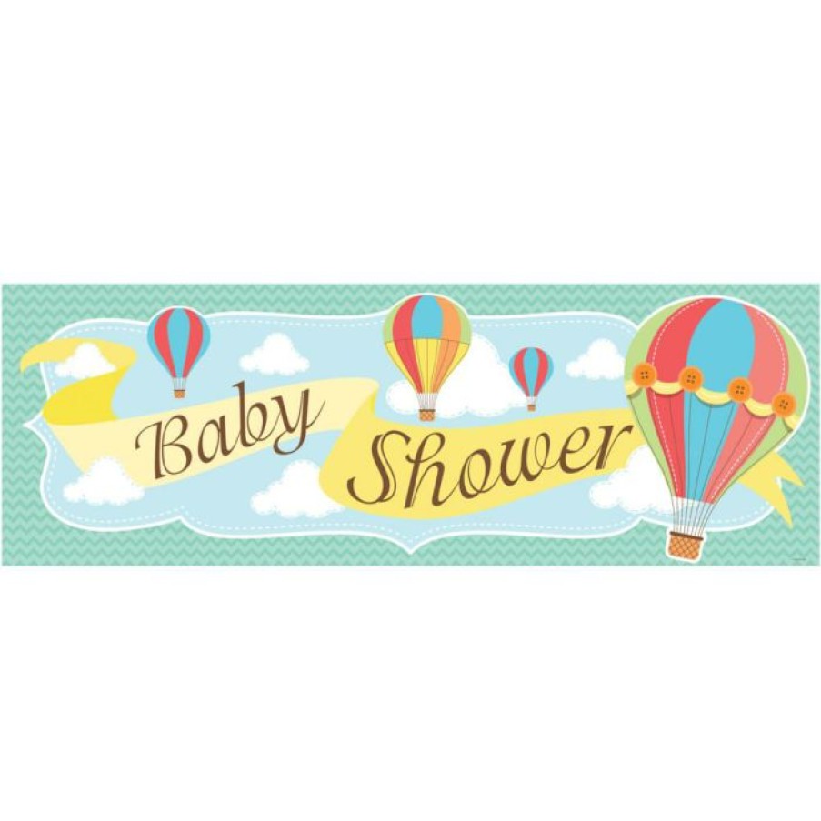 Baby Showers * | Creative Converting Up, Up, & Away Giant Party Banner 20 Inch X 60 Inch , Baby Shower (6/Case)