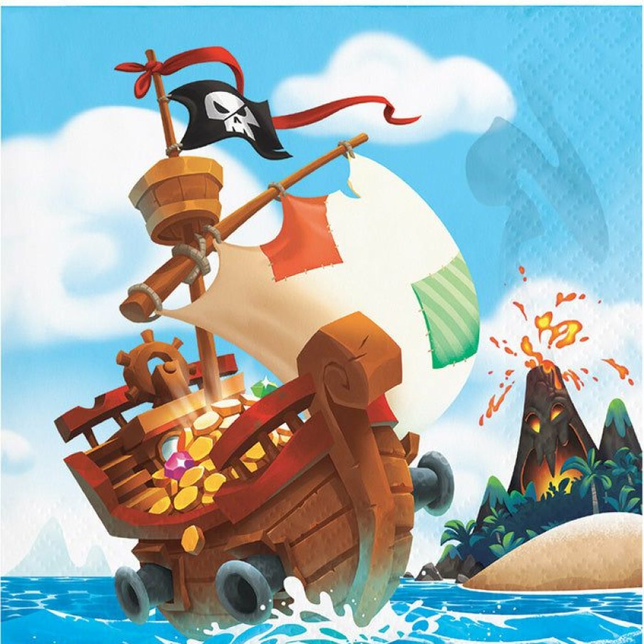 Birthdays * | Creative Converting Kids Birthday Party Themes Pirate Treasure Beverage Napkins, 16 Ct