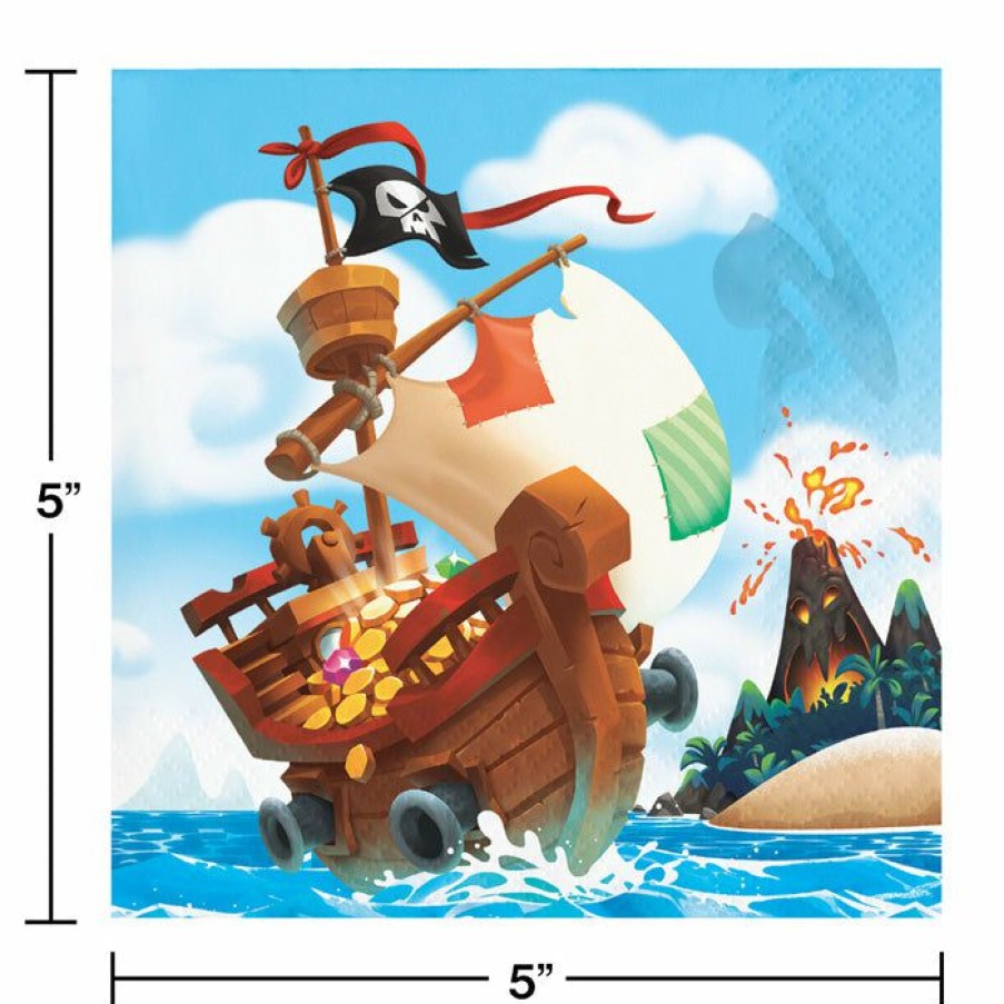 Birthdays * | Creative Converting Kids Birthday Party Themes Pirate Treasure Beverage Napkins, 16 Ct