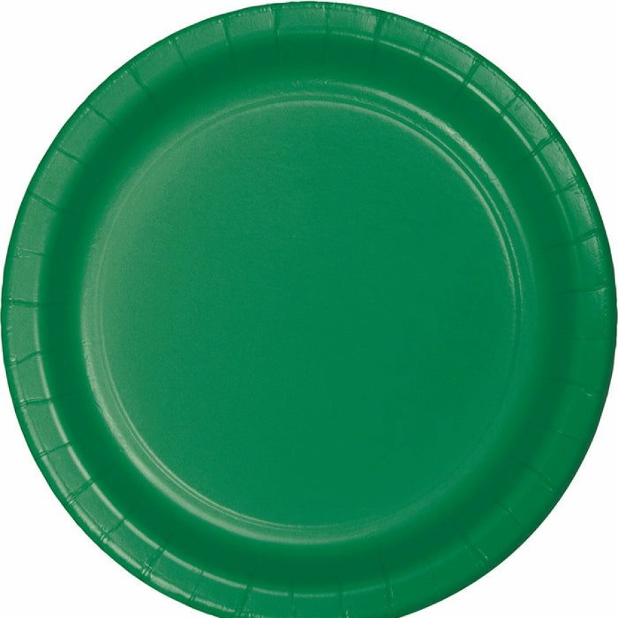 Solid Color Tableware * | Creative Converting Emerald Green Paper Plates, 8 Ct Solid Color Tableware