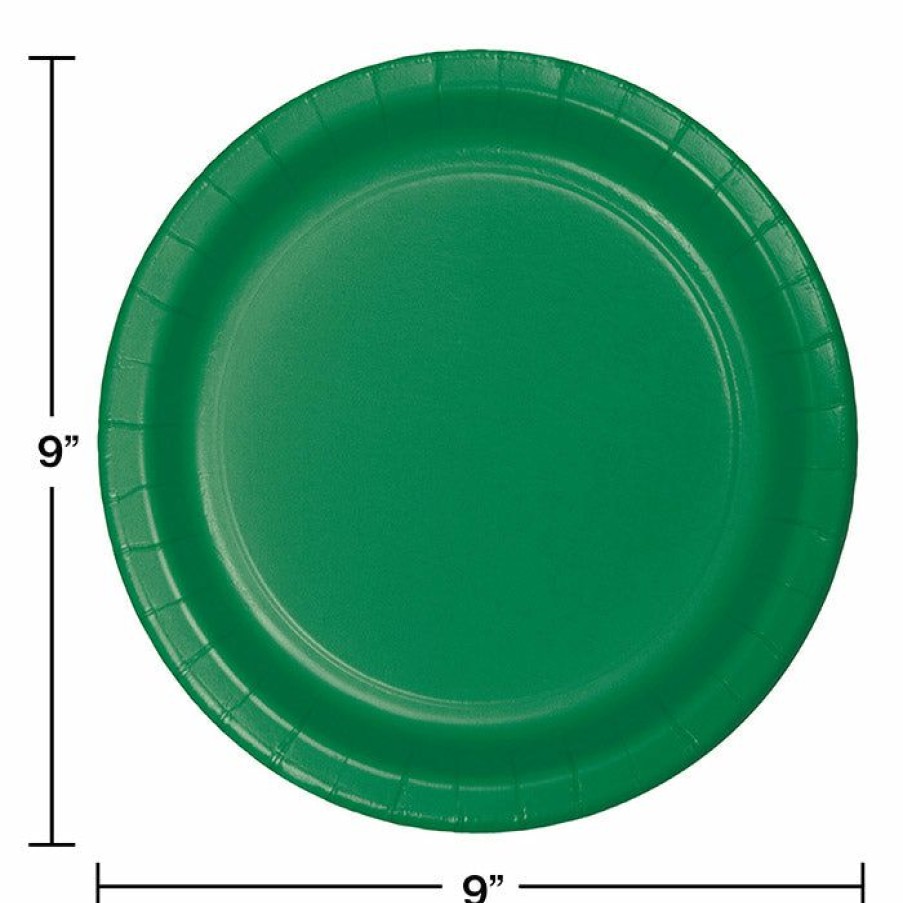 Solid Color Tableware * | Creative Converting Emerald Green Paper Plates, 8 Ct Solid Color Tableware